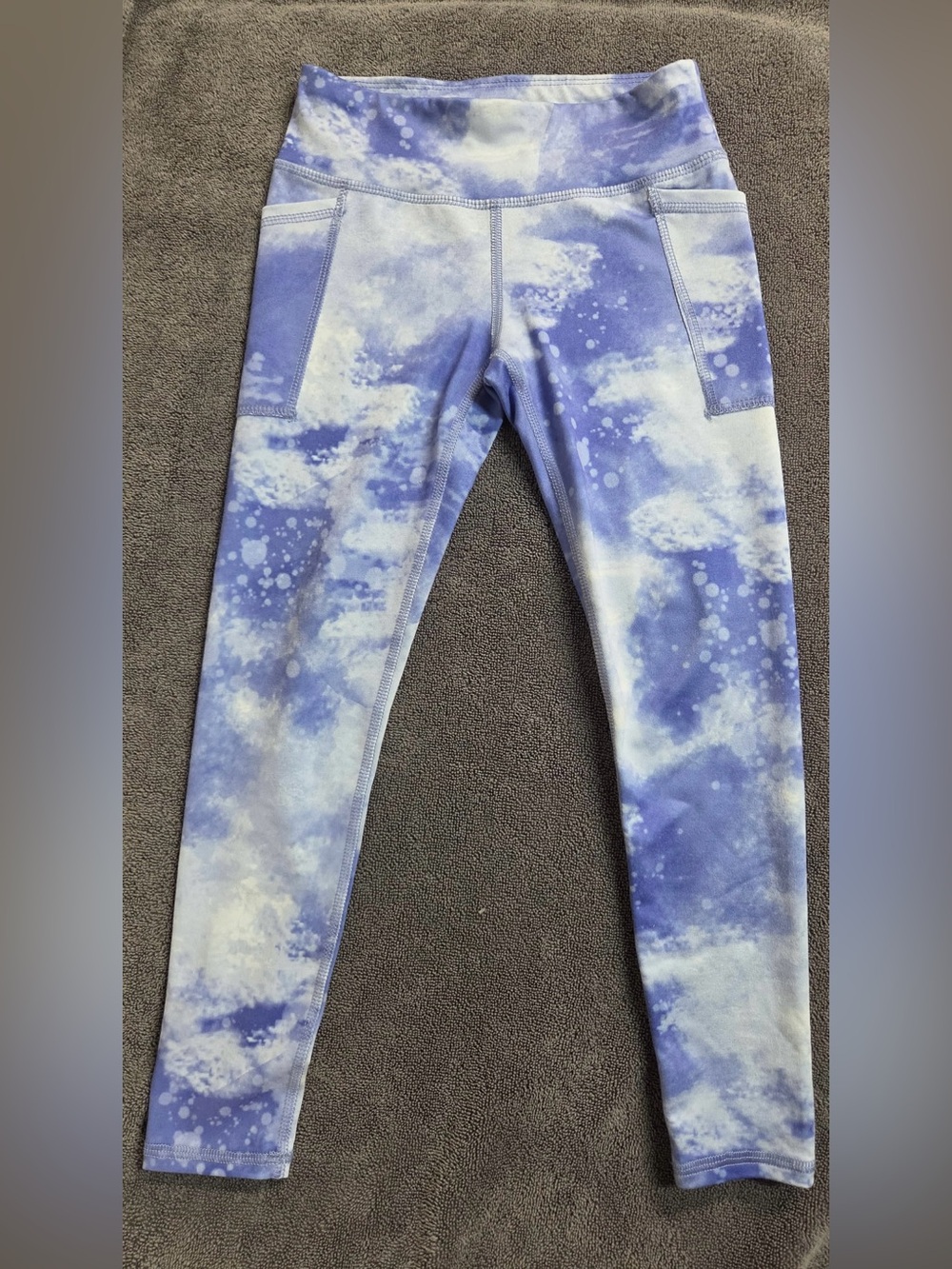 Athletic Works Lavender Cloud/splatter Print Leggings